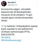 上海空運公司-土耳其航空停飛所有國內航班以配合防疫